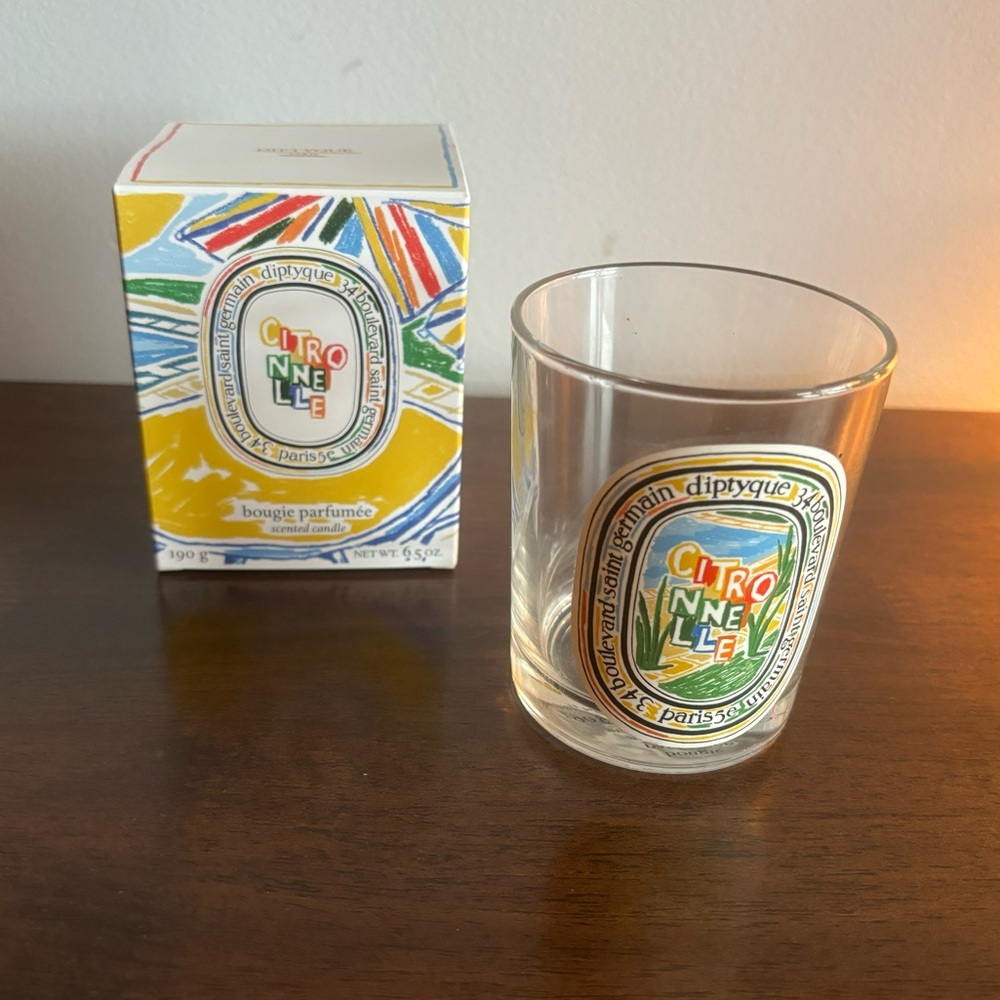 Diptyque Empty Citronelle Limited Edition Candle Jar with Box.